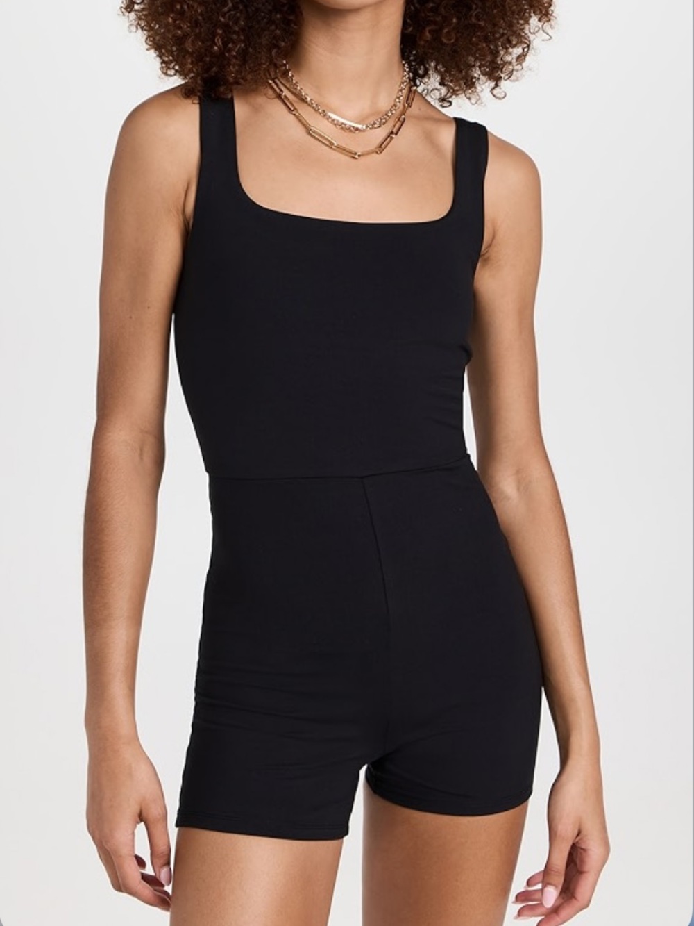 Black Square Neck Bodysuit